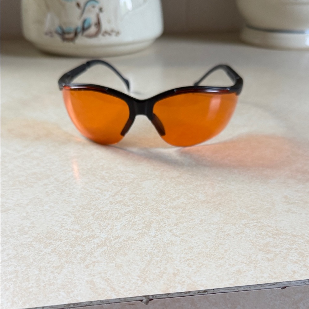 Orange Lens Sport Sunglasses with Black Frame